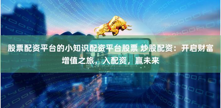 股票配资平台的小知识配资平台股票 炒股配资：开启财富增值之旅，入配资，赢未来